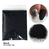 10g/bag Shining Sugar Nail Glitter Colorful Powder Candy Coat Effect White Black Pigment Dust Nails Art Decorations DIY Supplies