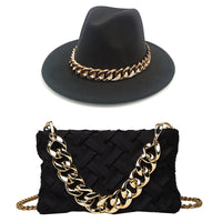 Fedoras Hat Two Hat Oversized Chain Accessory Bag purse