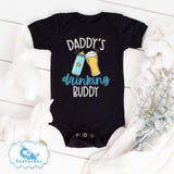 Daddy Drinking Buddy Funny Newborn Baby Boy Onesie bby