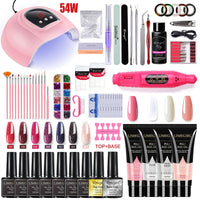 Nail Acrylic Nail Kit for Nail Extension Gel Nail Polish  Quick Building Poly UV Gel With LED Nail Lamp Nail