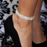 Huitan Fashion Luxury Rhinestone Anklets for Women Heart Leg Chain Beach Party Stylish Female Accessories Ankle Bracelet Jewelry - Divine Diva Beauty