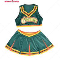 Women costume Clovers Green Cheerleader Clovers uniform Cosplay Costume