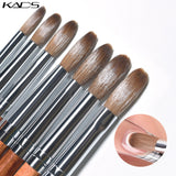 Sable Acrylic Brush UV Gel Carving Pen Brush Liquid Powder DIY Nail Drawing Flat Round Red Wood Nail Art Brush