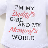 Daddys Girl Mommys World Print short Sleeve outfit