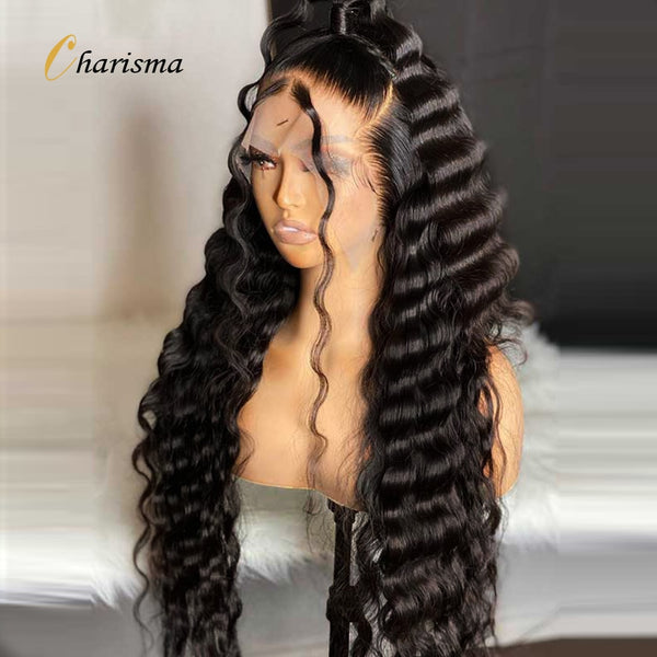 Deep Wave Lace Front Wigs Synthetic Lace Front Wig Heat Resistant Fiber Natural Hairline