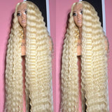 13x6 613 Honey Blonde Water Curly HD Transparent Lace Frontal Wig Brazilian Remy Color 13x4 Loose Deep Wave Front Human Hair Wig