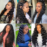 30inch Loose Deep Wave HD Transparent 13x6 Lace Front Wig Human Hair Wigs PrePlucked Malaysian HD Lace Frontal Wig 4x4 Lace Wig