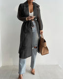See Though Long Sleeve Trench coat outerwear