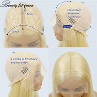 Ombre Purple Straight Lace Front Human Hair Wigs 150% Remy Brazilian Hair HD Transparent Lace Frontal Wigs Pre Plucked