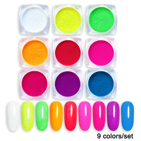 Neon Phosphor Pigment Powder Fluorescent Nail Glitter  Shinny Chrome Dust DIY Gel Polish Manicure Nails Art Decoration