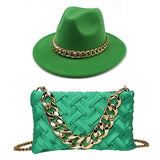 Fedoras Hat Two Hat Oversized Chain Accessory Bag purse