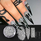 Dazzling Reflective Nails Glitter Powder Sparkly Diamond Rhinestones Pigment Shinning Silver Chrome Decoration Dust