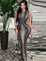 Bodycon Printed Long Dress bodycon - Divine Diva Beauty