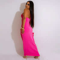 Hollow Out Tassel Maxi Party Dress