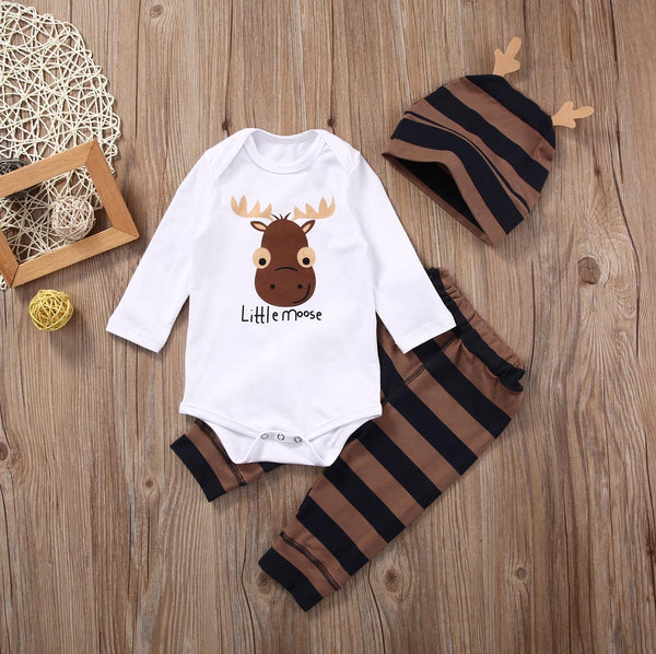 Baby Boys Little moose Newborn Clothes Long Sleeve outfits bby
