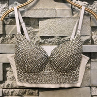 Plus Size avail Hand-made Pearls Jewel Diamond beading Bra