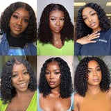 Deep Wave Frontal Wig Human Hair Wigs Short Wigs Human Hair Brazilian Jerry Curl Bob Wig PrePlucked Hairline Wigs