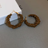 statement Vintage Pu Leather Big Hoop Earrings