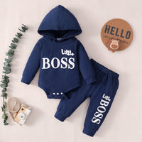 2pcs Newborn Baby Boy Clothes Long Sleeve Hooded outfit bby