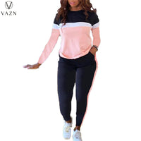 Spring Solid Nature High-end Hoodies Sportswear Casual Young Overalls Full Sleeve Cloth +Long Pants Women 2 Piece Set