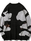 Print Sweaters Casual Outfit O Neck Straight Pullover Female Fashion Casual Sweaters
