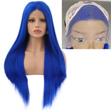 Blonde Wig Synthetic Lace Front Wig Long Silky Straight Hair Natural Hairline Side Part