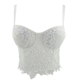 Embroidered Breathable Sexy Fashion Ladies Cropped Bustier bra shirt