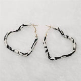 statement Vintage Pu Leather Big Hoop Earrings