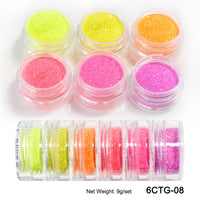 Neon Phosphor Pigment Powder Fluorescent Nail Glitter  Shinny Chrome Dust DIY Gel Polish Manicure Nails Art Decoration