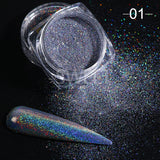 Dazzling Reflective Nails Glitter Powder Sparkly Diamond Rhinestones Pigment Shinning Silver Chrome Decoration Dust