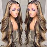 Brazilian Body Wave Highlight Wig 13x4 Lace Front Human Hair Wigs Ombre Loose Deep Wave Lace Frontal Wig Pre Plucked - Divine Diva Beauty