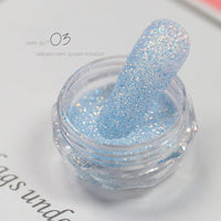 1Box Silver Reflective Nail Powder Color-Change Reflection Glitter Shinning Crystal Rhinestone Powder UV Gel Polish Chrome Dust