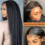 Transparent Kinky Straight Lace Front Wig Yaki Brazilian 13x6 360 Lace Frontal Wigs Human Hair For Women Prepluck With Baby Hair