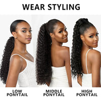 Synthetic Long Kinky Curly Ponytail Synthetic Drawstring Ponytail Clip-In Hair Extension