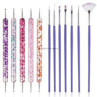 Multiple nail art nail brush Design Tip Drawing Carving Dotting Nail Pen Builder Flat Liner Acrylic Gel Polish Manicure