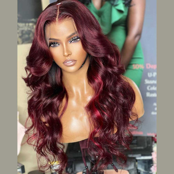 Brazilian Colored 13x4 Lace Front Human Hair Wigs Glueless Deep Wave Frontal Wig With Baby Hair 150% Remy Hair