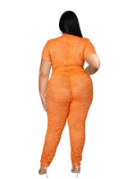 Plus Size avail Two Piece Sets Summer 4xl Women Clothing Transparent Lace Top and Pants Sexy Outfits - Divine Diva Beauty