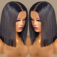 Brazilian Transparent Short Bob Lace Front Human Hair Wig Pre Plucked Bone Straight Human Wig 5x5x1 T Part Lace Wigs
