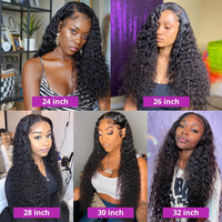 Transparent Lace Front Human Hair Wig Brazilian Deep Wave Lace Frontal Wig Loose Water Curly Human Hair Wig