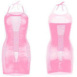 Beach Wear Fishnet Cover Up Hollow Out Fishnet Hip Skirt Night Dress Women Sheer Sexy Lingerie