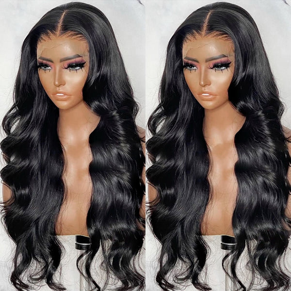 ****sale***Body Wave Transparent Lace Front Human Hair Wigs Brazilian Water Wavy Lace Frontal Wig  PrePlucked 4x4 Lace Closure Wig