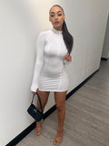 Sexy Plus Size  avail Bodycon Mini Dress Long Sleeve - Divine Diva Beauty