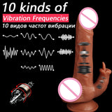 Big Dildo Wireless Vibrator for Women Clitoris Lick Stimulator Telescopic Massage Vaginal Sex Machine Oral Sex Toy