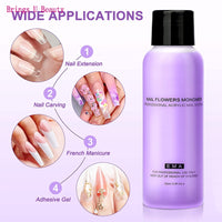 40/75/120ml EMA Acrylic Liquid Monomer Carve Extension for Acrylic Powder 3-5min Manicure Build Nail Acrylic Tips Nails Gel