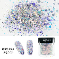 10ML Bottled Nail Art  White Black Gold Purple Light Colorful Nail Woolen Powder Nail Art Glitter Nails