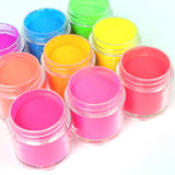 3pcs Neon Acrylic Powder Nail Art Extension Design Fluorescent Engraving Dipping Powder Acrylic Manicure