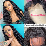 Transparent Loose Deep Wave Frontal Wig 13x6 Lace Front Human Hair Wigs  Pre Plucked Brazilian Curly Human Hair Wig - Divine Diva Beauty