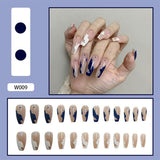 24Pcs/Box White French Fake Nails Press on Long XL Length Rhinestone Design False Nails Full Cover Acrylic Nail Tips - Divine Diva Beauty