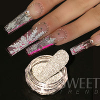 Dazzling Reflective Nails Glitter Powder Sparkly Diamond Rhinestones Pigment Shinning Silver Chrome Decoration Dust