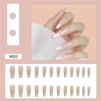 24Pcs/Box White French Fake Nails Press on Long XL Length Rhinestone Design False Nails Full Cover Acrylic Nail Tips - Divine Diva Beauty